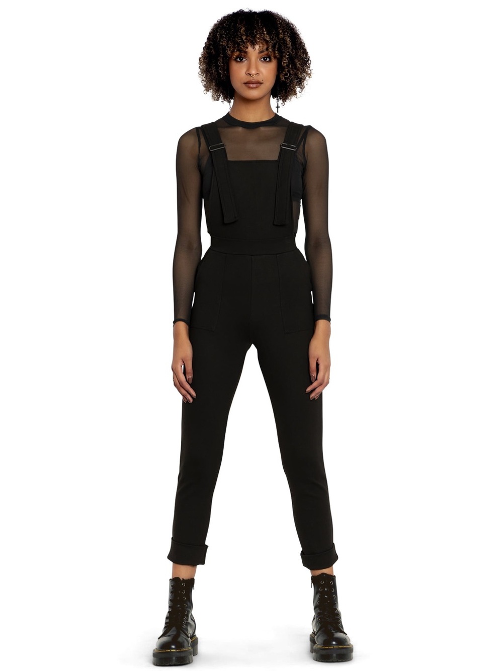 BLACKMILK SZ MD Push It Ponte Overalls